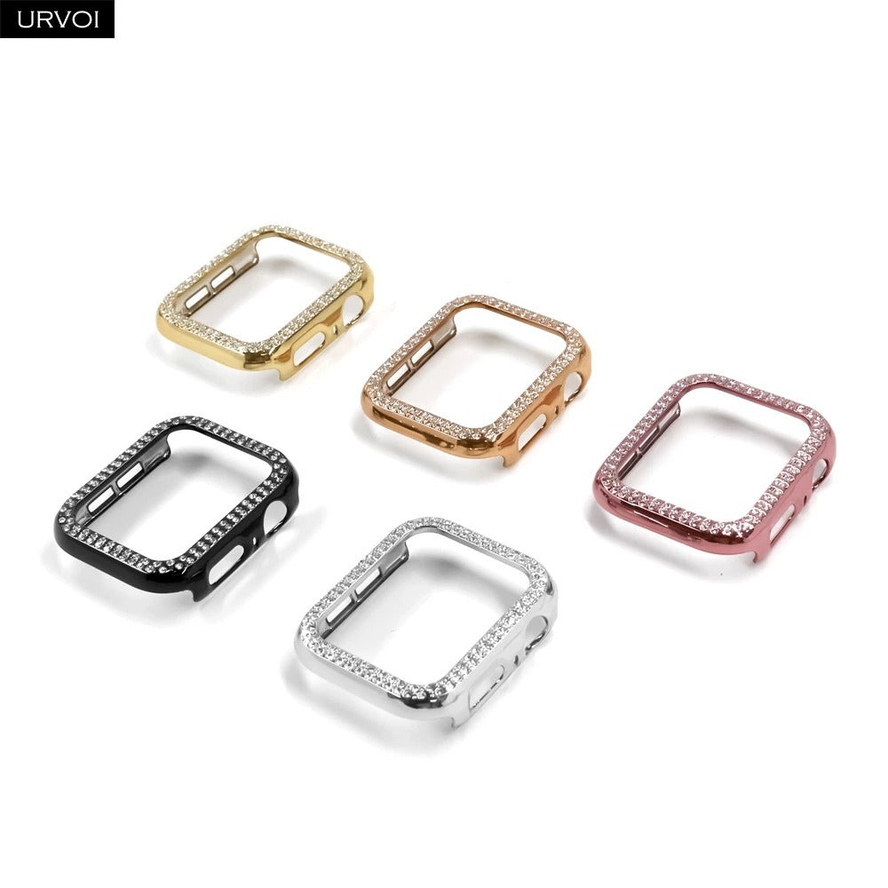 Applicable To Apple Double Row Drill Case Apple Watch 8 7 6 SE 5 432PC Drop Proof Diamond Inlaid Protective Case