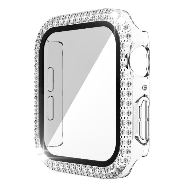 Applicable To Apple Double Row Drill Case Apple Watch 8 7 6 SE 5 432PC Drop Proof Diamond Inlaid Protective Case